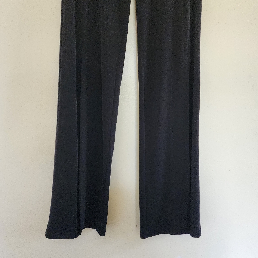 Clara Sunwoo Signature Liquid Knit Front High Slit Wide Leg Pants Black Size M - Picture 5 of 12